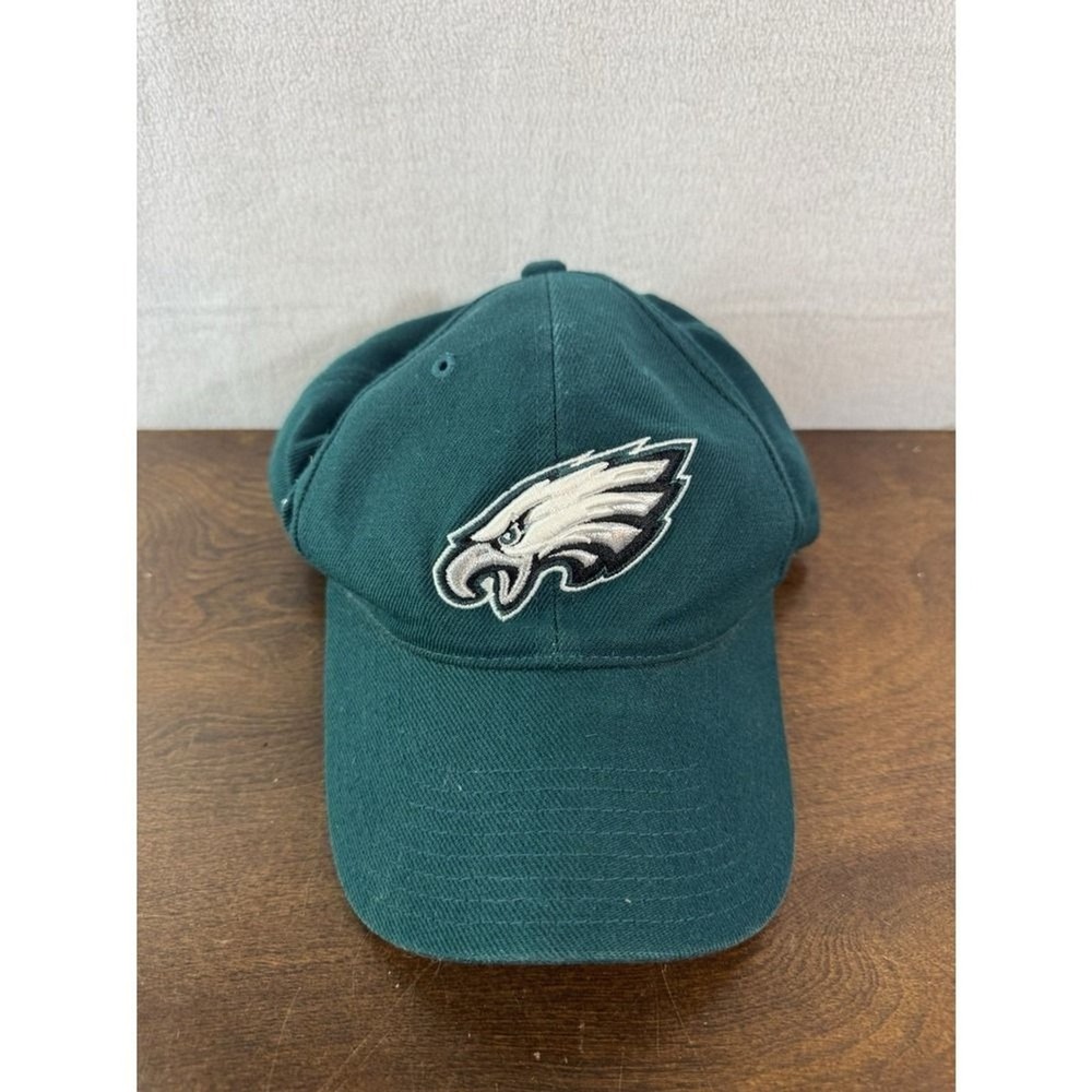 VTG Y2K Reebok NFL On Field Philadelphia Eagles Wool Green Adjustable Hat Cap VG